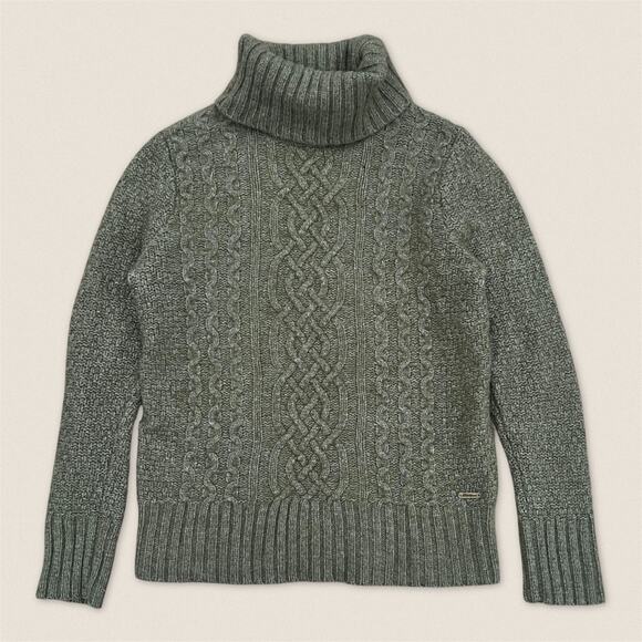 Eddie Bauer Lambs Wool Blend Turtleneck Green Sweater - Size Medium Women’s - Picture 1 of 7